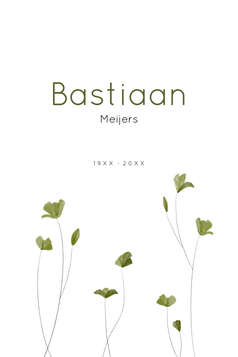 Poster rouw eenvoudige bloemen groen