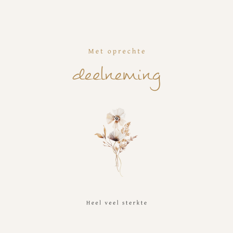 Rustige condoleance kaart met veldbloemen