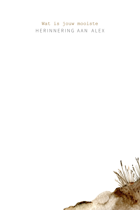 Kaartje om persoonlijke herinnering op te schrijven