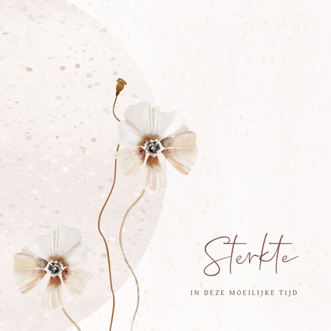 Sterkte kaart met droogbloemen in natuurlijke kleuren