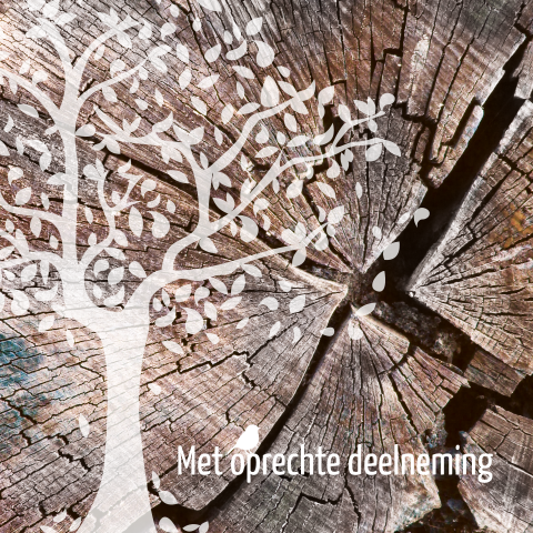 Condoleancekaart met transparante boom