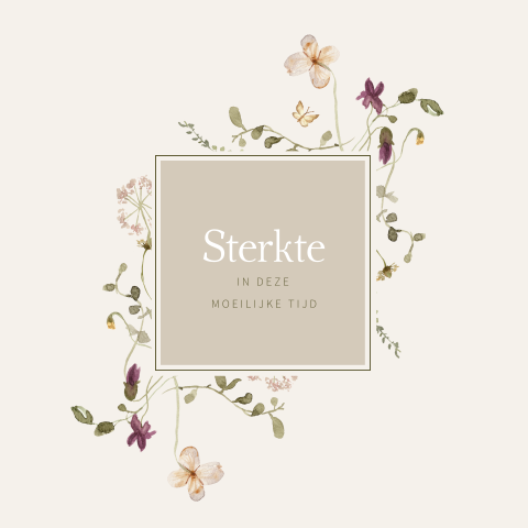 Condoleancekaart met aquarel veldbloemen