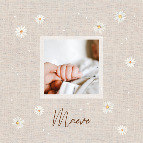 Tegeltjes herinnering baby kind madeliefjes foto