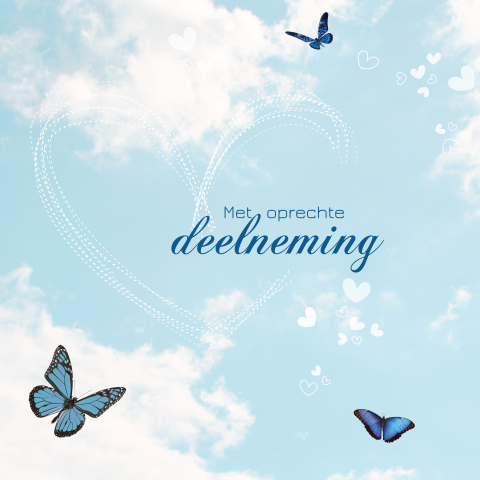 Condoleancekaart met fladderende vlinders