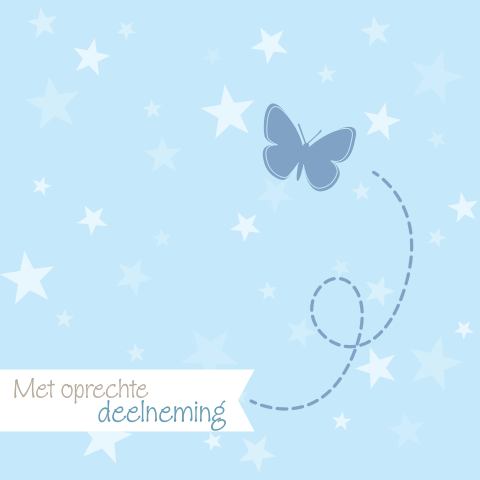 Condoleancekaartje met blauwe sterretjes