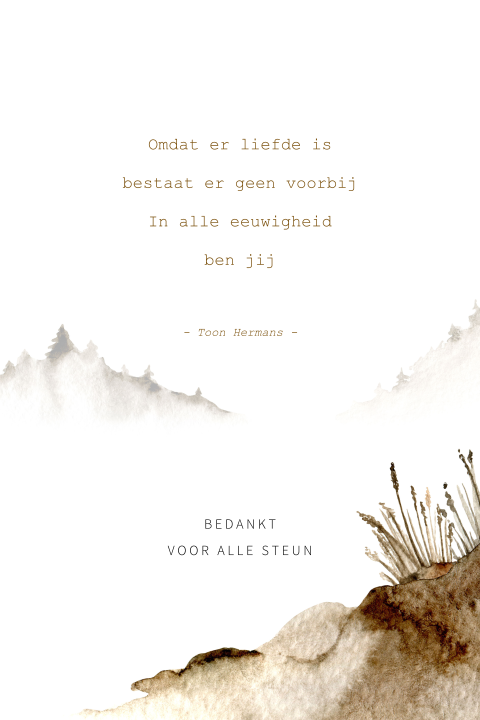 Landschap dankbetuiging met aquarel bergen