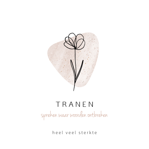 Cleane condoleancekaart met outline bloem