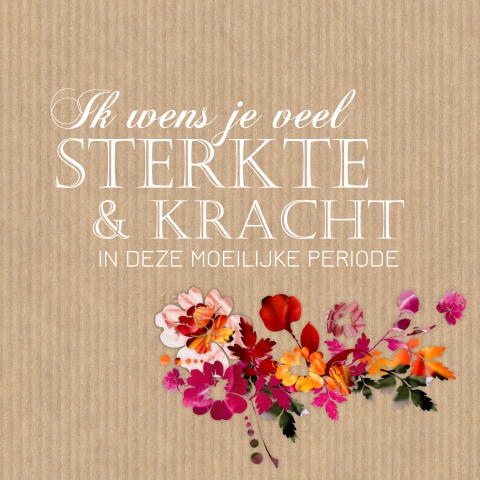 Condoleancekaart met achtergrond van kraftpapier