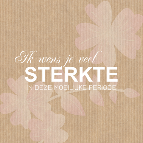 Condoleancekaart met bloemen op kraftpapier