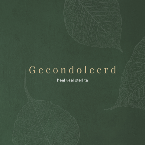 Moderne condoleance kaart met gedroogde bladeren
