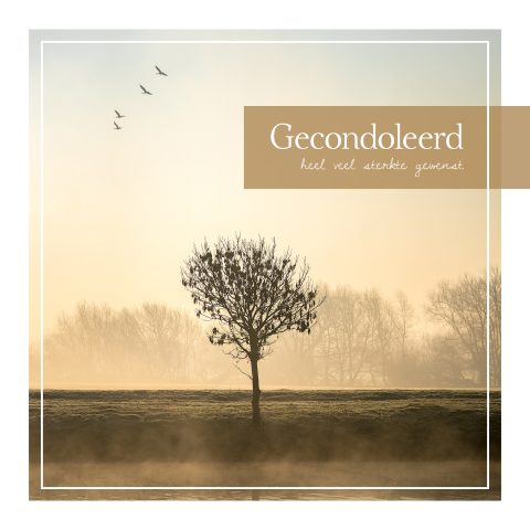 Condoleancekaart met natuur, boom en water