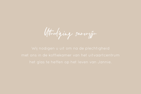 Basic extra kaartje voor samenzijn na plechtigheid
