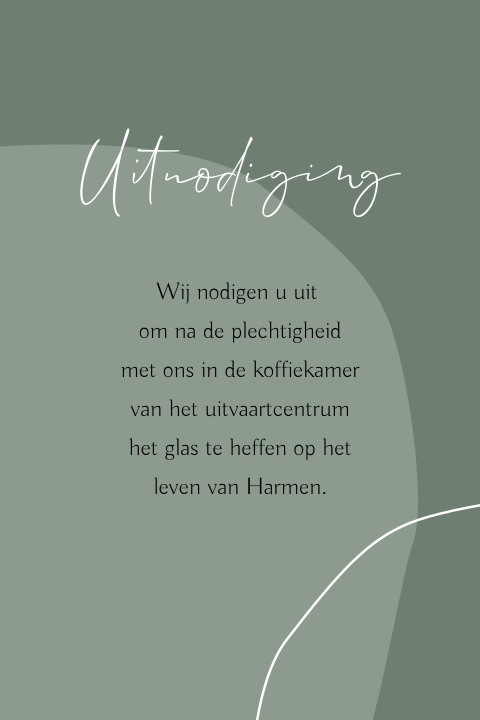 Uitnodiging koffietafel modern met abstracte lijnen en vormen