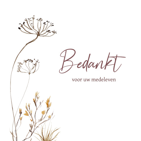 Bedankkaart met aquarel veldbloemen