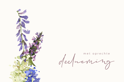 Condoleancekaart met aquarel veldbloemen