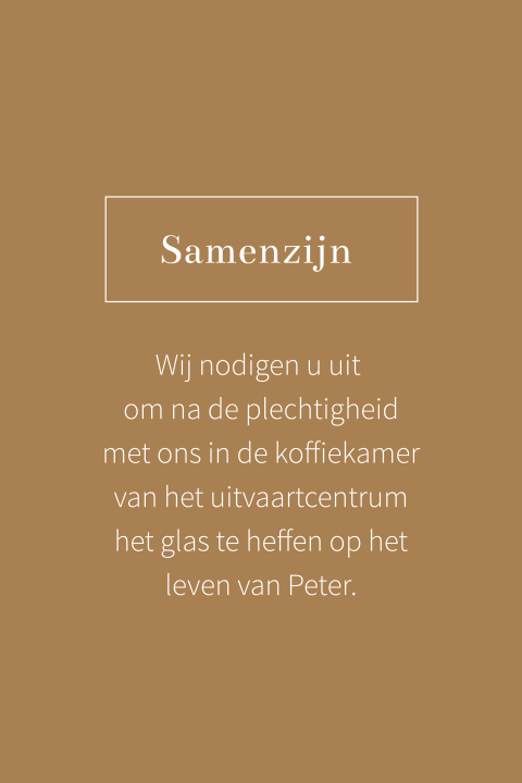Basic kaartje uitnodiging voor samenzijn na plechtigheid