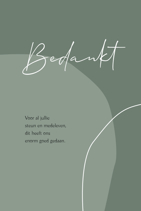Rouw bedankkaart modern met abstracte lijnen en vormen