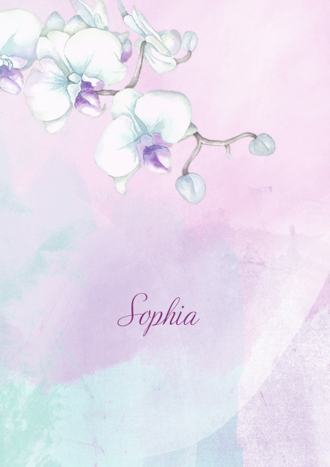 Rouwbrief met aquarel van orchidee