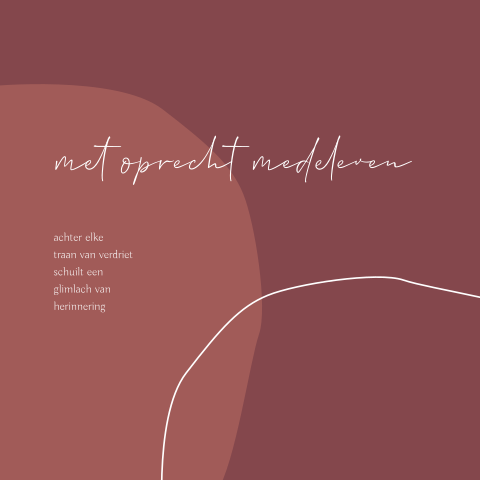Moderne condoleance kaart met abstracte vormen en lijnen