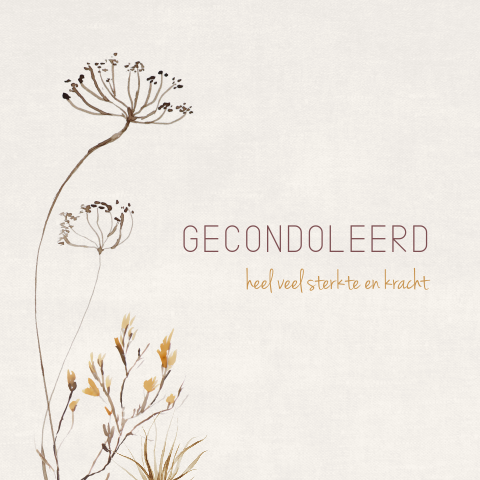 Condoleance kaart met veldbloemen in aquarel