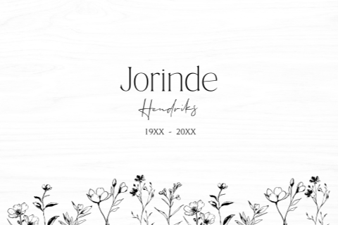 Houten herinneringsbox met getekende bloemen