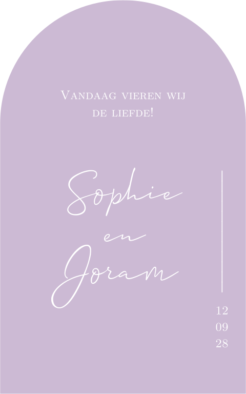 Welkombord trouwen bruiloft paars lila liefde vieren