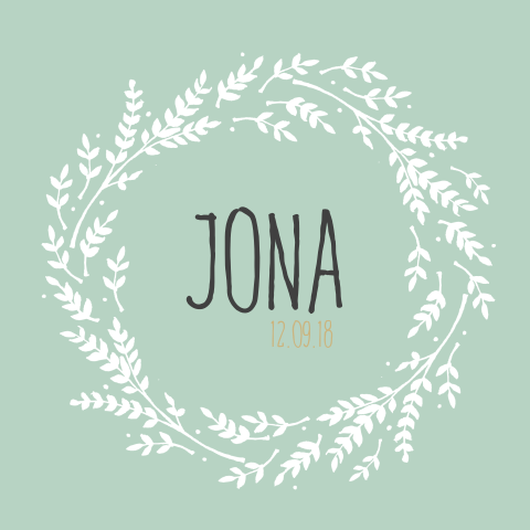 Lief jongenskaartje met krans