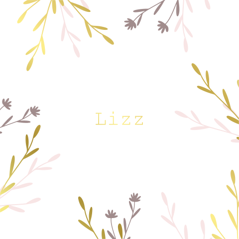 Geboortekaartje voor een meisje met roze en takjes in goudfolie