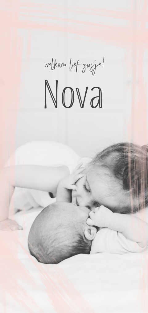 Lief geboortekaartje meisje met foto