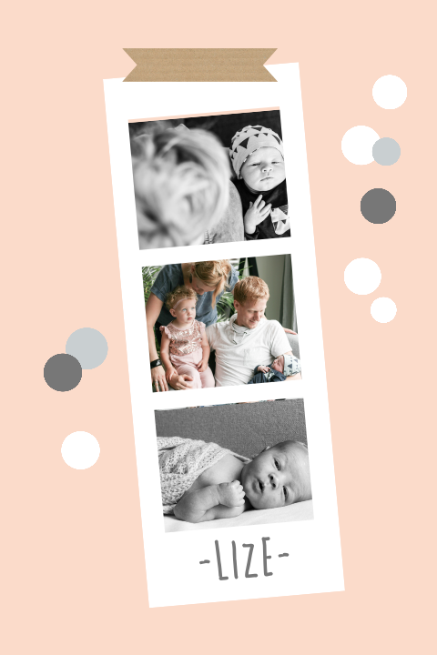 Photobooth kaartje voor een meisje
