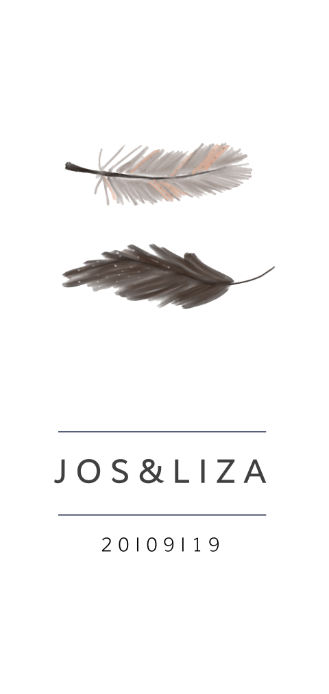 Trouwkaart met veren