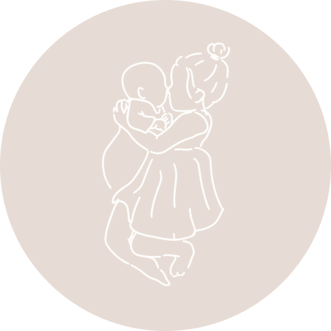 Sluitstickers geboortekaartje met lijntekening zusje