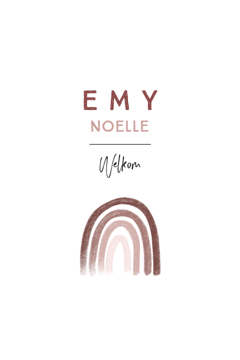 Geboorteposter voor een meisje met een regenboog