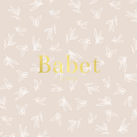 Geboortekaartje meisje met kleine besjes bloemetjes en goudfolie