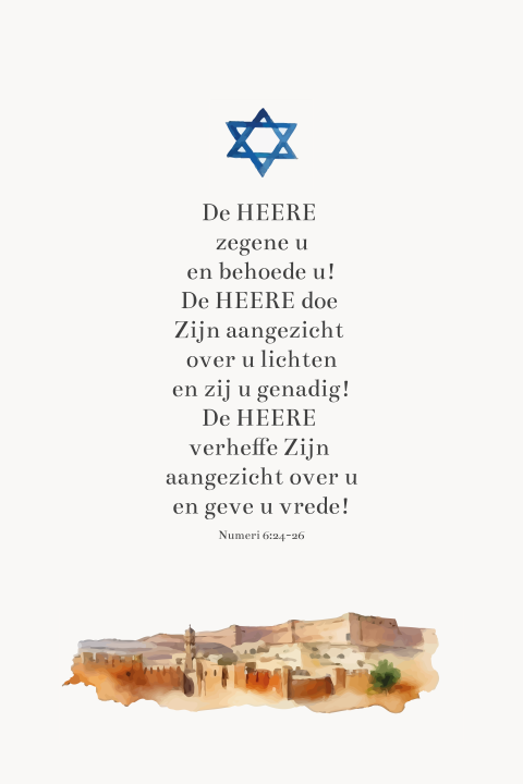 Gebedskaart voor Israel numeri 6 Jeruzalem