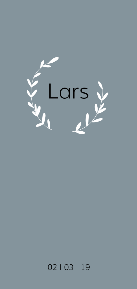 Rustig geboortekaartje met krans