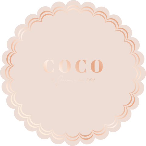 Geboortekaartje meisje in bloem vorm met rose folie en zalm roze