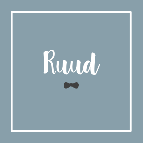 Rustig dubbel geboortekaartje met strikje