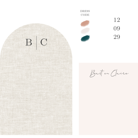 Trouwkaart stapelset minimalistisch linnen losse kaarten dresscode