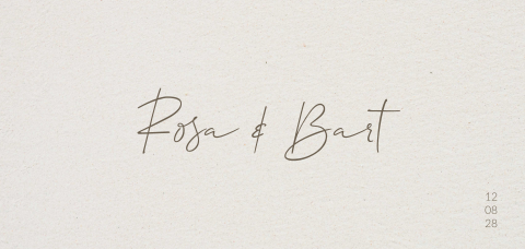 Trouwkaart minimalistisch bruin beige kraft look sierlijke letters