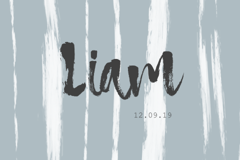 Lief en stoer geboortekaartje door de brush strepen