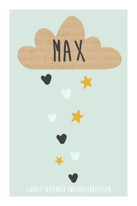 Hip en stoer geboortekaartje