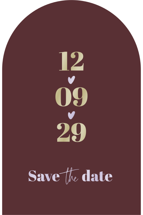 Save the date kaart paars lila en groene uv spotlak