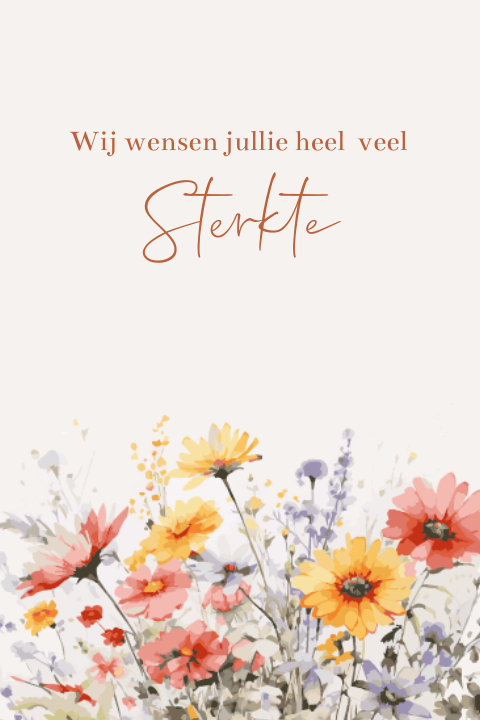 Wenskaart sterkte met bloemen