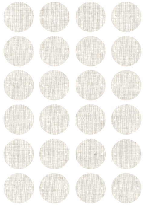 Rond label met gaatjes voor trouwkaart of geboortekaartje