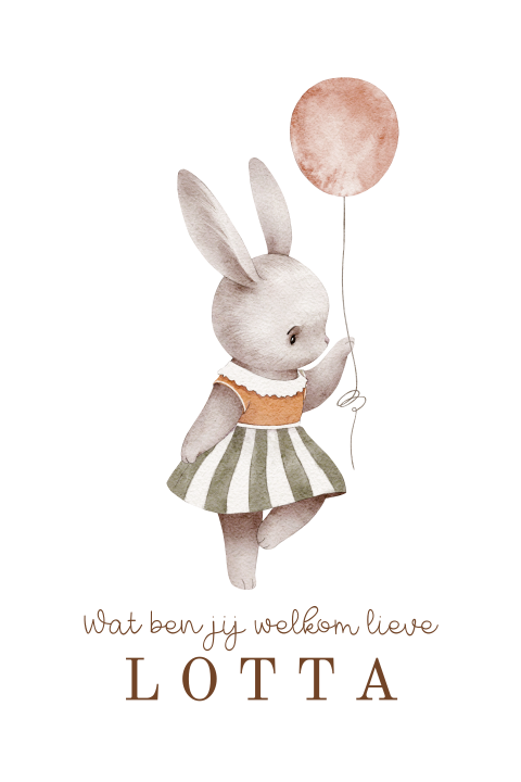 Makelaarsbord 2 kanten konijntje met ballon