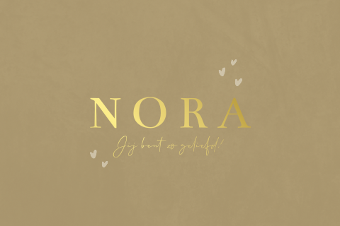 geboortekaartje meisje velvet look oker geel mosterd