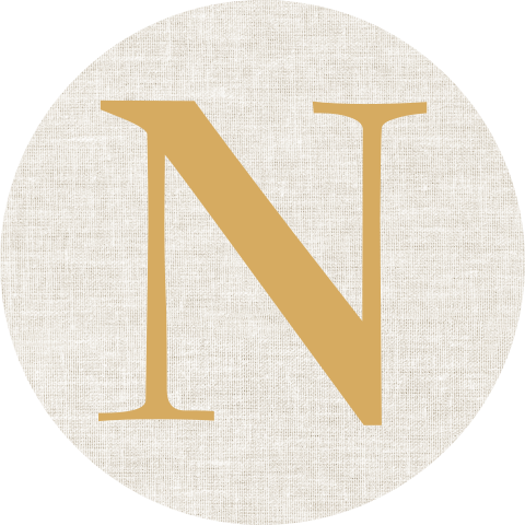 sluitsticker initialen naam met linnenlook achtergrond