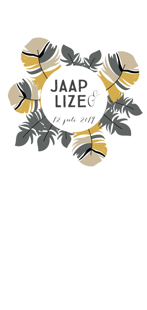 Romantisch maar ook stoere trouwkaart