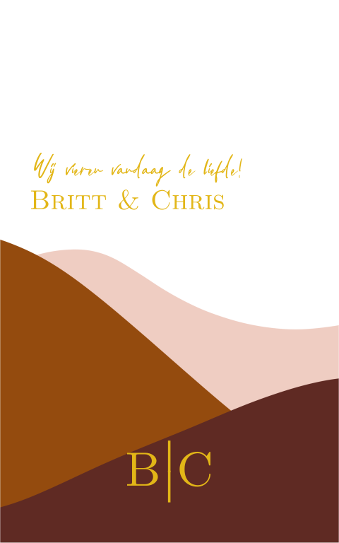 Welkombord halve boog vorm bruiloft grafische oranje rode kleuren